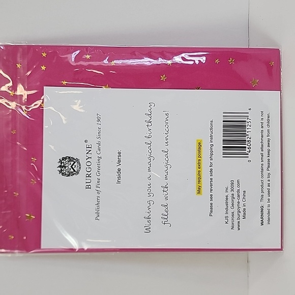 Birthday Card Unicorn + Set of 5x (five) Hair Clips Burgoyne KJS Industries - Picture 5 of 5